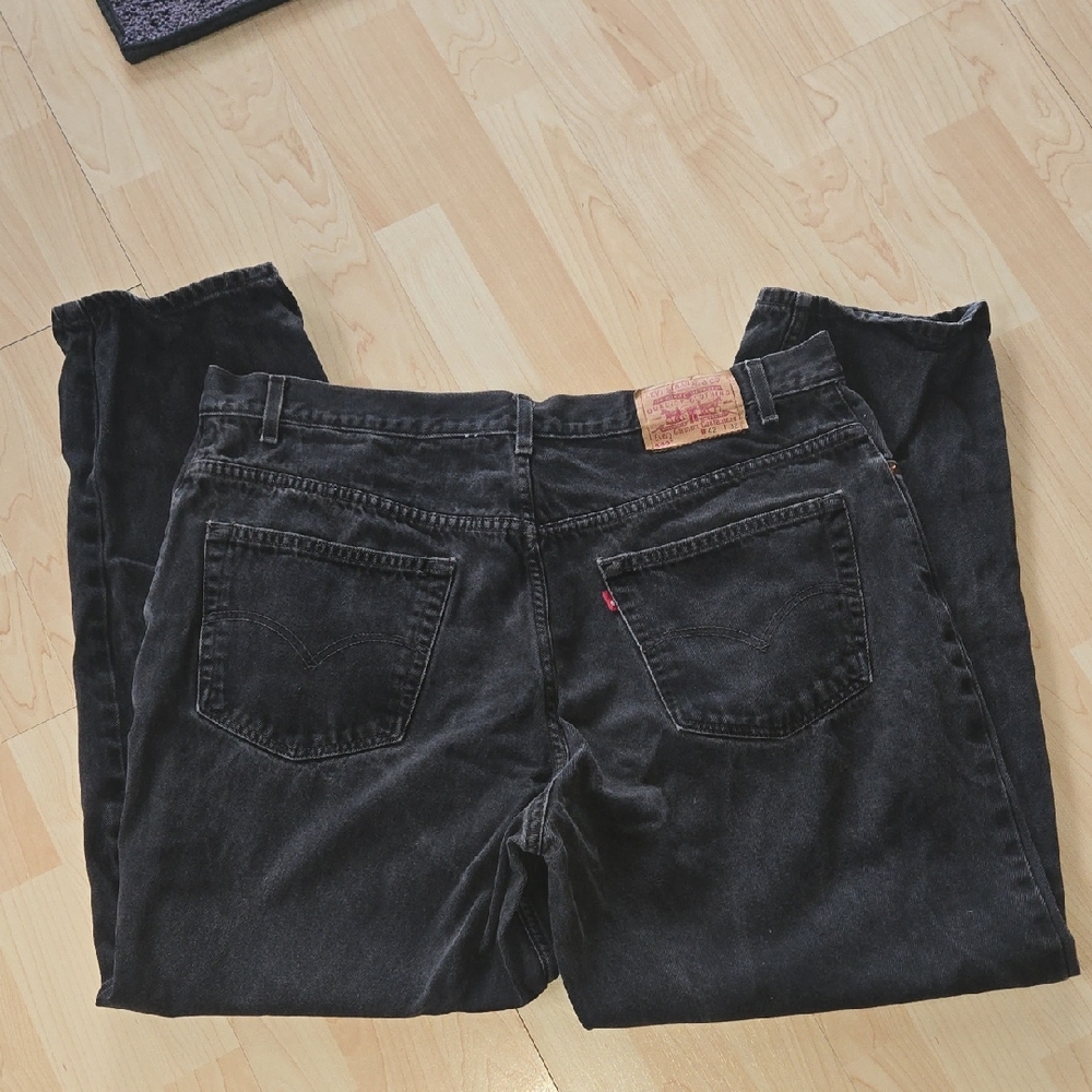 Vintage Usa Made Levis 560 Loose Fit Tapered Leg Black Denim Jeans 42x32